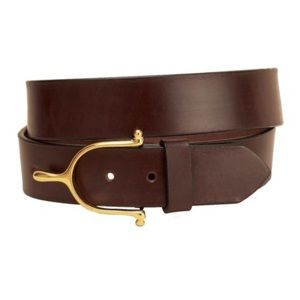 Tory Leather 1 1/2" Belt with Solid Brass Spur Buckle